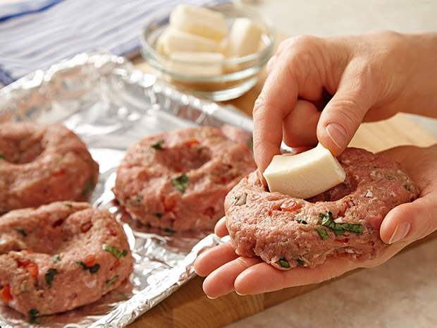 Caprese Stuffed Burgers Step 2