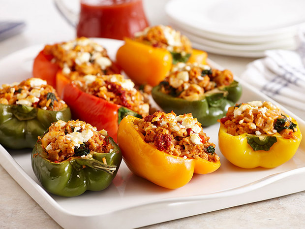 Step 4 Greek Stuffed Peppers With Spinach & Artichoke Step 4