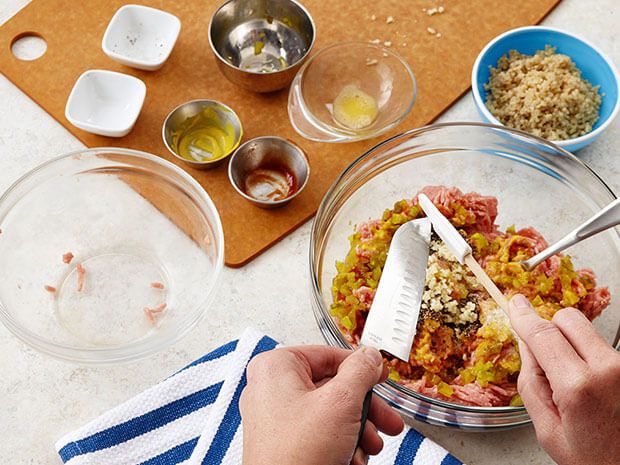 Step 1 Quinoa Meatloaf Bites Step 1