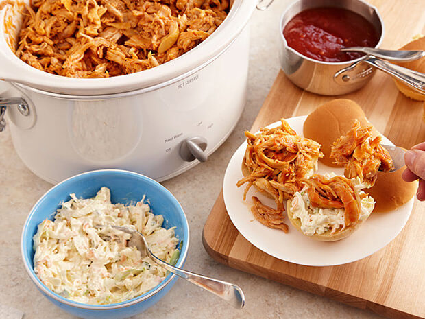 Step 4 Slow Cooker BBQ Chicken Sliders Step 4