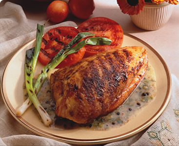Grilled Chicken Breasts and Green Onion Sauce Ta Da