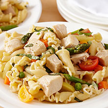 Chicken Pasta Primavera Salad with Parmesan Vinaigrette