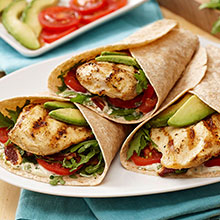 Grilled Chicken Arugula Salad Wrap