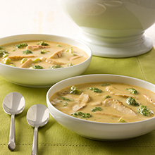 Lightened Up Chicken Cheddar Broccoli Soup