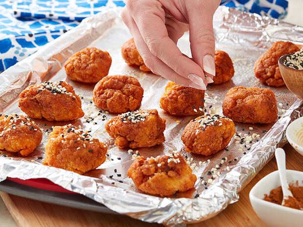 Step 2 5 Spice Sesame Popcorn Chicken with the Apricot Dipping Sauce Step 2