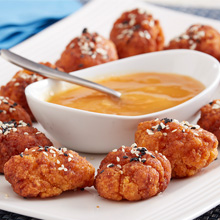 5 Spice Sesame Popcorn Chicken with the Apricot Dipping Sauce