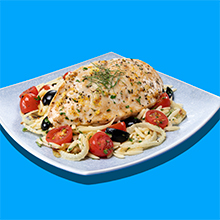 Mediterranean Chicken with Roasted Vegetable Orzo