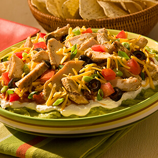 Lightened Up 7 Layer Southwest Chicken Dip