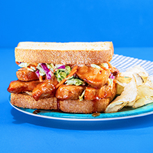 HICKORY BBQ CHICKEN SANDWICHES WITH COUNTRY SLAW 