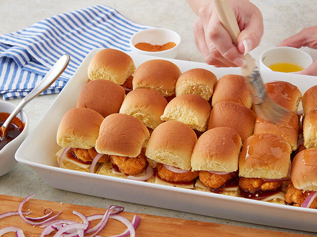 Step 3 BBQ Popcorn Chicken Sliders Step 3