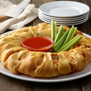 Buffalo Chicken Crescent Wreath