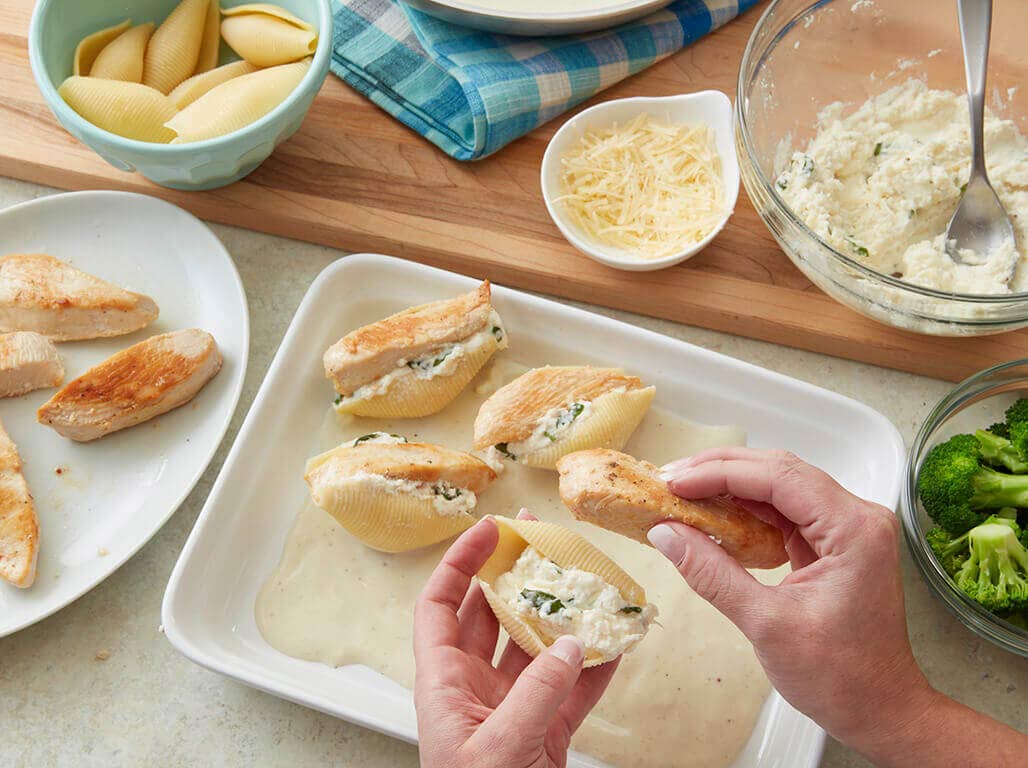Step 4 Chicken Stuffed Shells with Alfredo Sauce Step 4