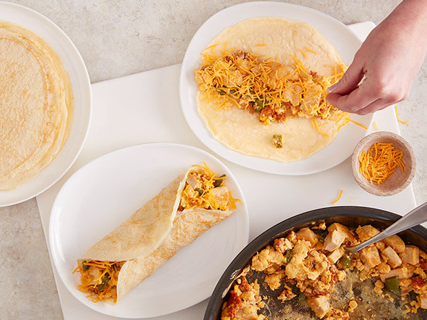 Chicken and Chorizo Breakfast Burrito Step 4