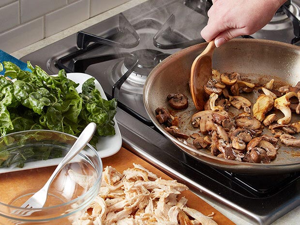 Step 1 Chicken Mushroom Swiss Chard Galette Step 1