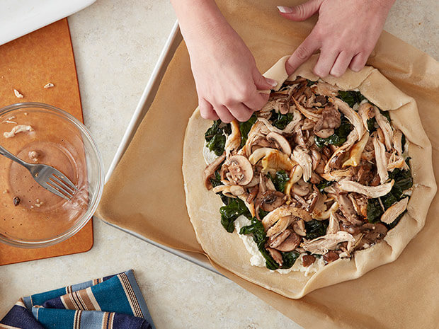 Step 3 Chicken Mushroom Swiss Chard Galette Step 3
