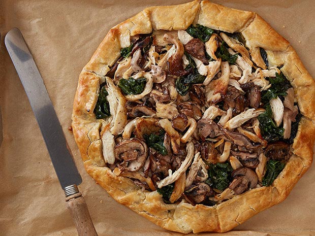 Step 4 Chicken Mushroom Swiss Chard Galette Step 4