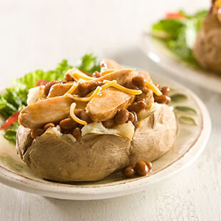 Chicken and Baked Bean Stuffed Potatoes