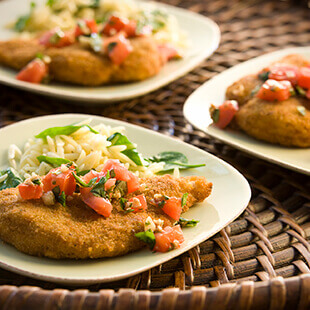 Chicken Cutlets with Bruschetta Topping