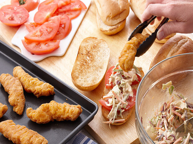 Step 3 Crispy Chicken Po'Boy with Spicy Remoulade Slaw Step 3