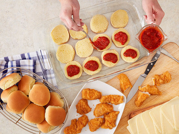 Step 1 Chicken Parmesan Sliders Step 1