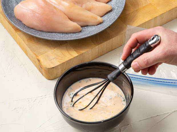 Air Fryer Buttermilk Fried Chicken Sandwich Step 1