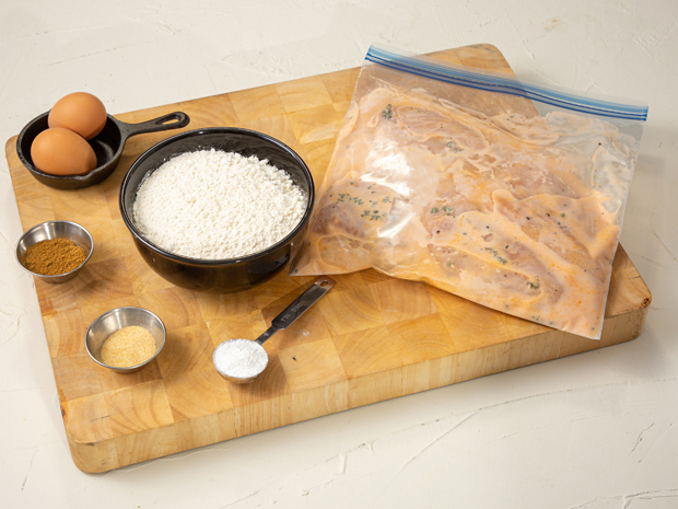 Air Fryer Buttermilk Fried Chicken Sandwich Step 3