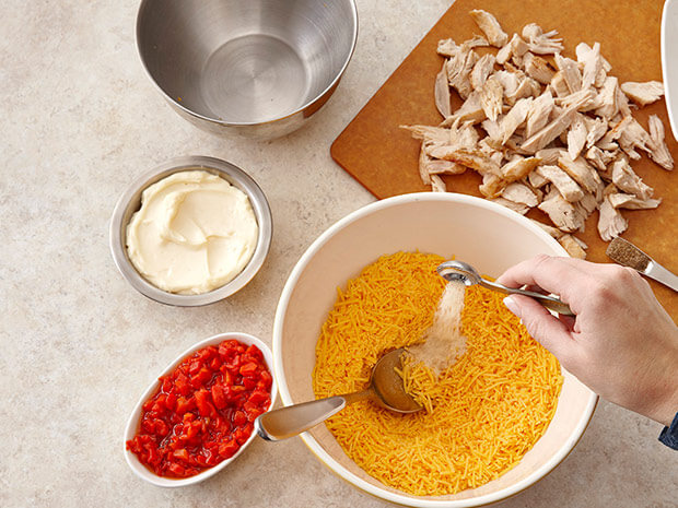 Step 1 How to Make Chicken Stuffed Bread with Pimiento Cheese Step 1