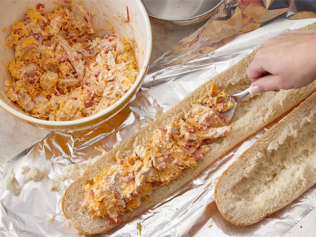 Step 3 How to Make Chicken Stuffed Bread with Pimiento Cheese Step 3
