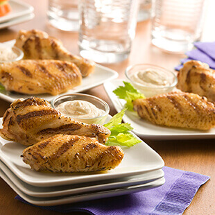 Air Fryer Garlic Wings with Parmesan Dipping Sauce