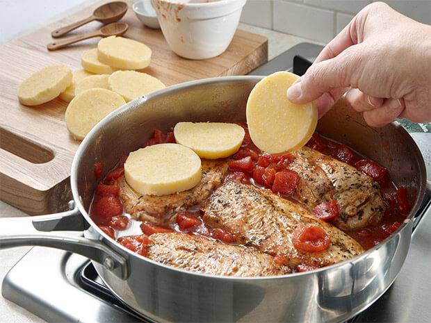 Step 2 Chicken with Tomatoes and Polenta Step 2