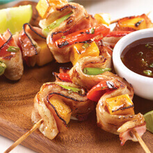 Bacon and Chicken Skewers with Guava Glaze