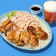 Grilled Beer Can Chicken with Michelada Beer Reduction Sauce