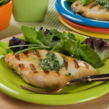 Grilled Chicken with Basil Butter