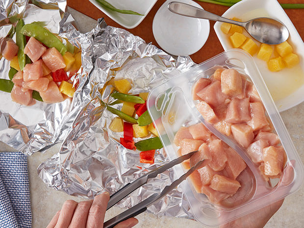 Grilled Hawaiian Chicken Foil Packets Step 1
