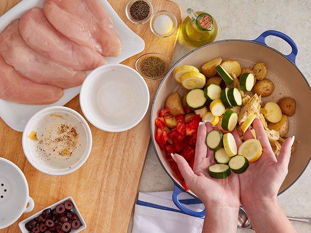 Step 1 Rustic One Pan Chicken Siciliano Recipe | Perdue Step 1