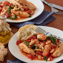 One Pot Tuscan Chicken with White Beans