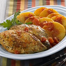 Chicken with Tomatoes and Polenta
