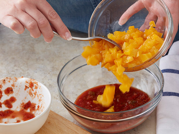 Step 3 Peach Salsa Chicken Bruschetta Step 3