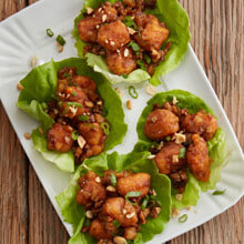 Asian Popcorn Chicken Lettuce Cups