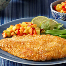 Potato Crusted Chicken Breast with Tropical Fruit Salsa