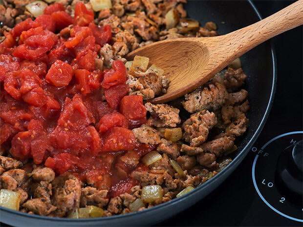 Quick Chicken Parmesan Pasta Bake Step 1