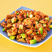 Easy Sesame-Ginger Chicken & Avocado Salad w. Teriyaki Glaze