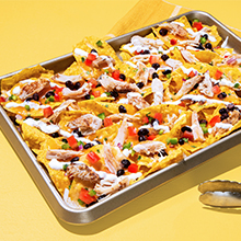 SHEET PAN LOADED CHICKEN NACHOS