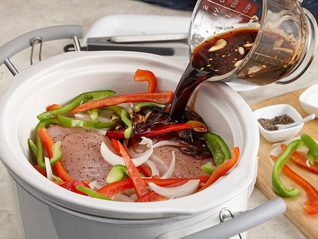Tasty Slow Cooker Balsamic Chicken with Onions and Peppers Step 2