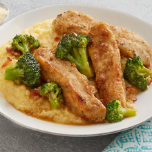 Tuscan Chicken and Polenta with Broccoli