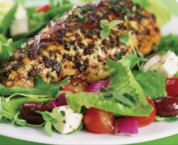 Greek Salad Olive-Grilled Chicken Ta Da