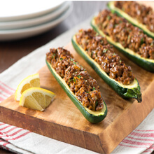 Bulgur and Turkey Stuffed Zucchini