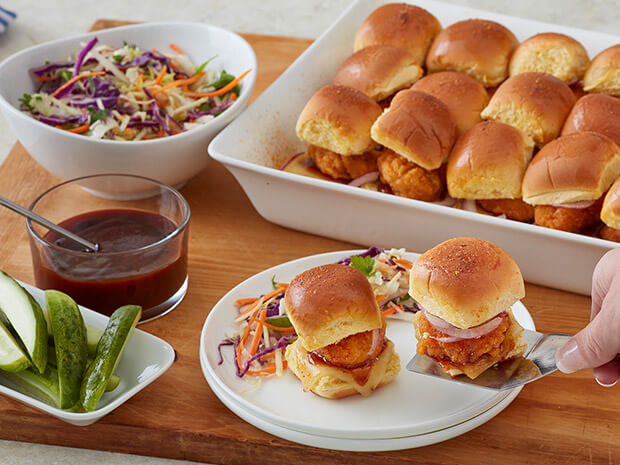 Step 4 BBQ Popcorn Chicken Sliders Step 4
