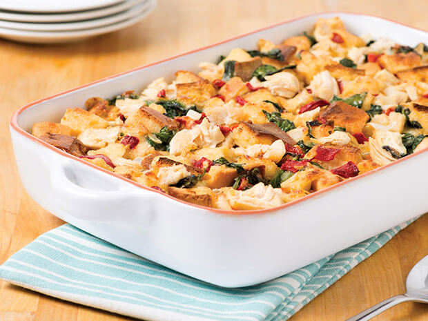 Brunch Bake with Artichokes, Chicken and Roasted Red Peppers Step 3