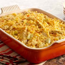 Buffalo and Blue Cheese Chicken Casserole